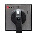Переключатель кулачковый EKF; 2; полюсов 1; Iu=25 А; схема подключения 5; позиции: 1-2; IP20