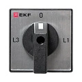 Переключатель кулачковый EKF; 4; полюсов 4; Iu=10 А; схема подключения 9; позиции: 0-L1-L2-L3; IP20
