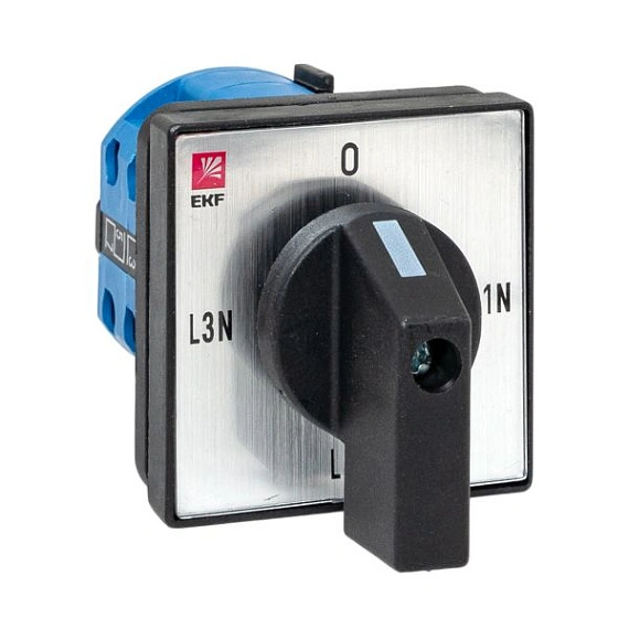 Переключатель кулачковый EKF; 4; полюсов 4; Iu=10 А; схема подключения 8; позиции: 0-L1N-L2N-L3N; IP