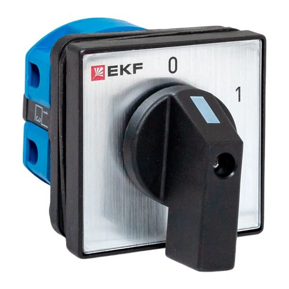 Переключатель кулачковый EKF; 2; полюсов 2; Iu=25 А; схема подключения 1; позиции: 0-1; IP65