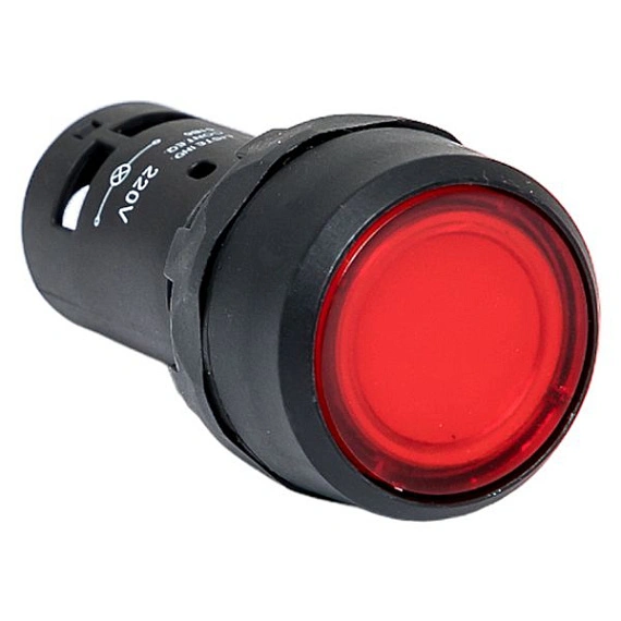 Кнопка EKF SW2C-10D; D отверстия= 22 мм; U=230 В; Красный; с подсветкой; возвратный; Плоская (-ий); 