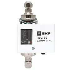Реле перепада давления EKF RVG-30; IP42; 1/4 дюйма; диапазон=0,05 МПа...0,2 МПа
