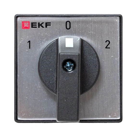Переключатель кулачковый EKF; 3; полюсов 3; Iu=25 А; схема подключения 2; позиции: 1-0-2; IP20