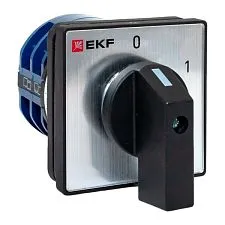 Переключатель кулачковый EKF; 2; полюсов 3; Iu=32 А; схема подключения 1; позиции: 0-1; IP65