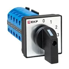 Переключатель кулачковый EKF; 4; полюсов 3; Iu=10 А; схема подключения 1; позиции: 0-1-2-3; IP20