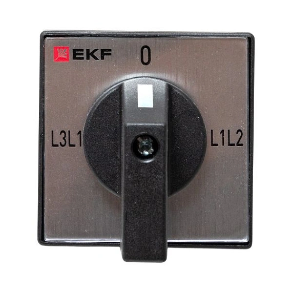 Переключатель кулачковый EKF; 4; полюсов 3; Iu=10 А; схема подключения 7; позиции: 0-L1L2-L2L3-L3L1;