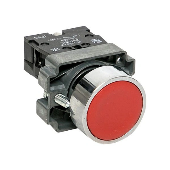 Кнопка EKF XB2; D отверстия= 22 мм; Красный; возвратный; Плоская (-ий); IP65