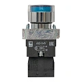 Кнопка EKF XB2; D отверстия= 22 мм; U=230 В; Синий; с подсветкой; возвратный; Плоская (-ий); IP40