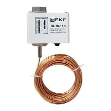 Реле температуры EKF TR-30; NO/NC=0/0 температура: -30...+15 °C; гистерезис: 5 °C; капилляр=11,5 м; 
