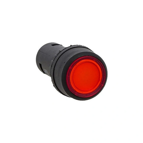 Кнопка EKF SW2C-10D; D отверстия= 22 мм; U=24 В; Красный; с подсветкой; возвратный; Плоская (-ий); I