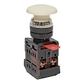 Кнопка EKF AEA-22; D отверстия= 22 мм; Белый; возвратный; Грибовидная; IP40