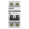 Автоматический выключатель EKF Basic, серия ВА 47-29; I=6 А; хар-ка C; полюсов 2; отключение 4,5 кА
