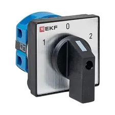 Переключатель кулачковый EKF; 3; полюсов 1; Iu=25 А; схема подключения 2; позиции: 1-0-2; IP20