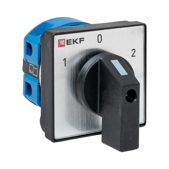 Переключатель кулачковый EKF; 3; полюсов 1; Iu=25 А; схема подключения 2; позиции: 1-0-2; IP20