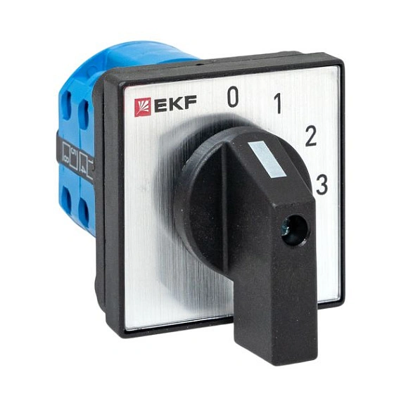 Переключатель кулачковый EKF; 4; полюсов 1; Iu=10 А; схема подключения 12; позиции: 0-1-2-3; IP20