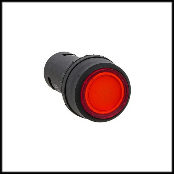 Кнопка EKF SW2C-10D; D отверстия= 22 мм; U=24 В; Красный; с подсветкой; возвратный; Плоская (-ий); I