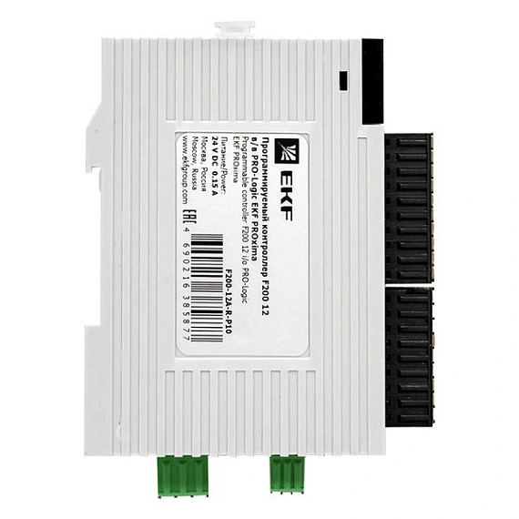 ПЛК EKF PRO-Logic центральный процессор; DI=4; DO=4 э.м реле; AI=2; AO=2; HSI=1; 1xEthernet, 1xRS-48