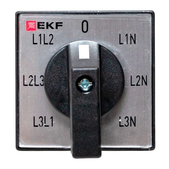 Переключатель кулачковый EKF; 7; полюсов 4; Iu=10 А; схема подключения 6; позиции: 0-L1N-L2N-L3N-L3L