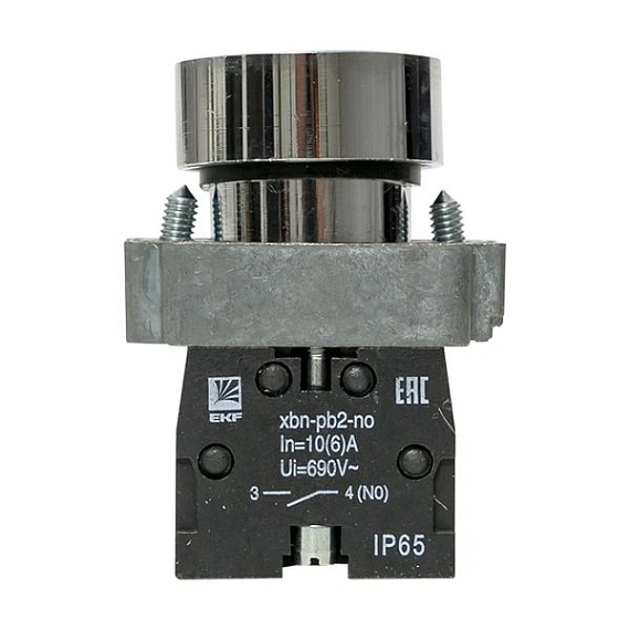 Кнопка EKF XB2; D отверстия= 22 мм; Синий; возвратный; Плоская (-ий); IP65