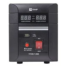Стабилизатор напряжения EKF Titan релейный напольный монтаж; 2000 ВА; 1200 Вт