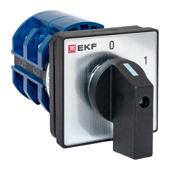Переключатель кулачковый EKF; 2; полюсов 3; Iu=63 А; схема подключения 1; позиции: 0-1; IP65