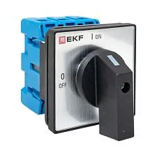 Переключатель кулачковый EKF; 2; полюсов 3; Iu=63 А; схема подключения 1; позиции: ВКЛ-ВЫКЛ; IP20