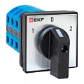 Переключатель кулачковый EKF; 3; полюсов 3; Iu=25 А; схема подключения 4; позиции: 1-0-2; IP65