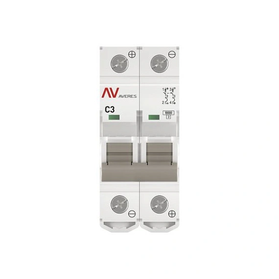 Автоматический выключатель EKF Averes, серия AV-10 DC; I=3 А; хар-ка C; полюсов 2; отключение 10 кА