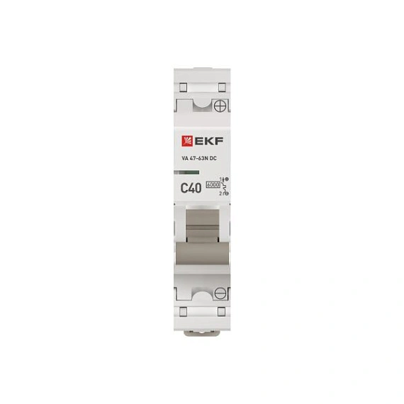 Автоматический выключатель EKF PROxima, серия ВА 47-63N DC 6кА; I=40 А; хар-ка C; полюсов 1; отключение 6 кА