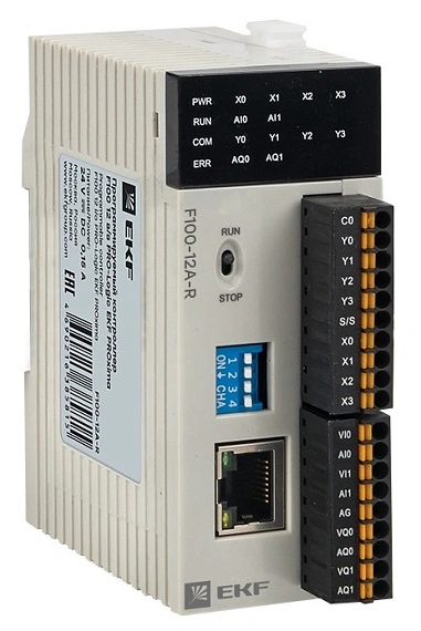 ПЛК EKF PRO-Logic центральный процессор; DI=8; DO=8 NPN; HSI=2; HSO=2; 1xEthernet, 1xRS-485