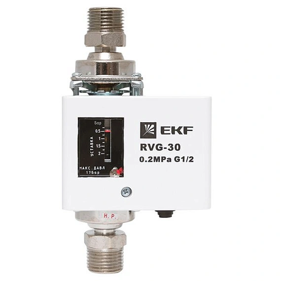 Реле перепада давления EKF RVG-30; IP42; 1/2 дюйма; диапазон=0,05 МПа...0,2 МПа