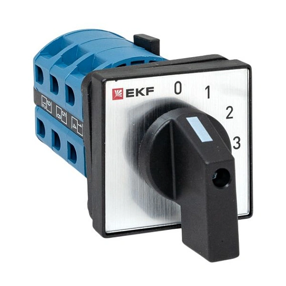 Переключатель кулачковый EKF; 4; полюсов 2; Iu=25 А; схема подключения 1; позиции: 0-1-2-3; IP20