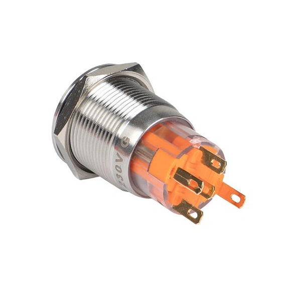 Кнопка EKF S-Pro67; D отверстия= 19 мм; U=230 В; Красный; с подсветкой; с фиксацией; Плоская (-ий); 