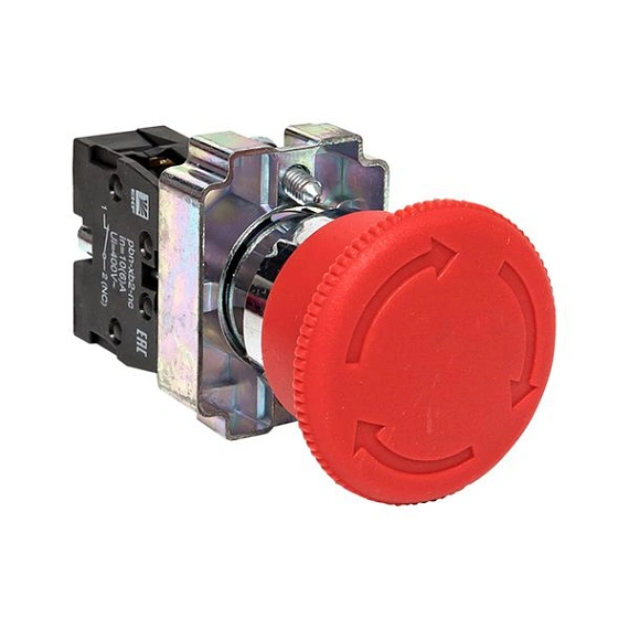 Кнопка EKF XB2; D отверстия= 22 мм; Красный; с фиксацией; Грибовидная; IP40