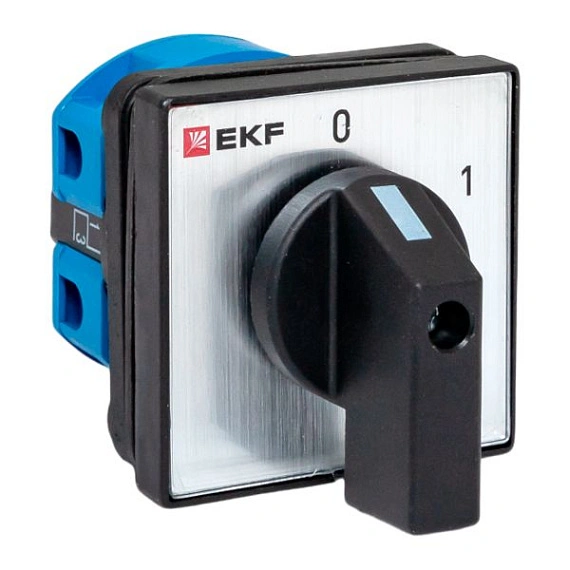 Переключатель кулачковый EKF; 2; полюсов 1; Iu=25 А; схема подключения 1; позиции: 0-1; IP65