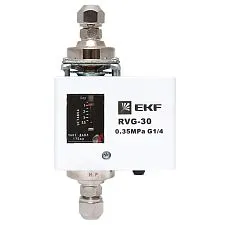 Реле перепада давления EKF RVG-30; IP42; 1/4 дюйма; диапазон=0,05 МПа...0,35 МПа