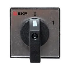 Переключатель кулачковый EKF; 2; полюсов 2; Iu=25 А; схема подключения 1; позиции: 0-1; IP20
