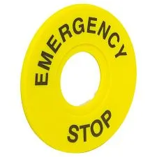 Табличка для кнопок  EMERGENCY STOP 22 мм EKF; D отверстия= 22 мм; цвет: Желтый