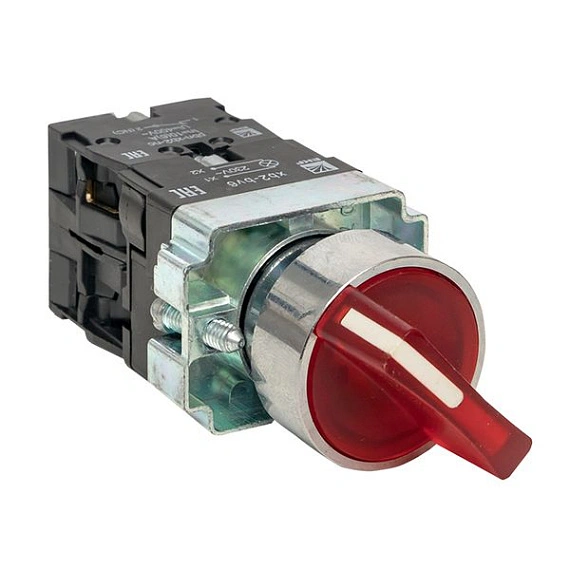Переключатель EKF XB2; D отверстия= 22 мм; Красный; с подсветкой; с фиксацией; U=220 В; 2; IP40