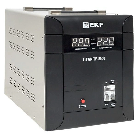 Стабилизатор напряжения EKF Titan симисторный напольный монтаж; 8000 ВА; 5600 Вт