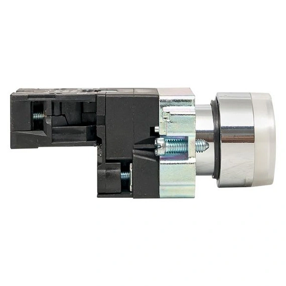 Кнопка EKF XB2; D отверстия= 22 мм; U=24 В; Белый; с подсветкой; возвратный; Плоская (-ий); IP40