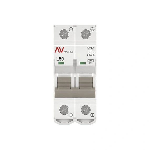 Автоматический выключатель EKF Averes, серия AV-6 DC; I=50 А; хар-ка L; полюсов 2; отключение 6 кА