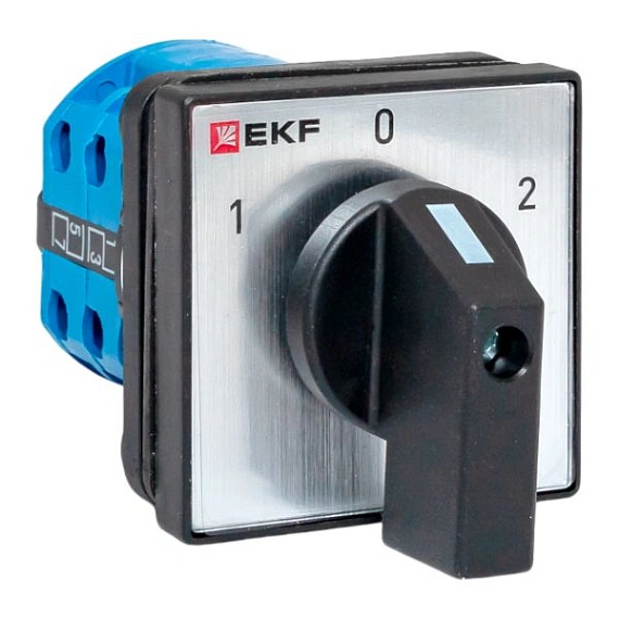 Переключатель кулачковый EKF; 2; полюсов 2; Iu=10 А; схема подключения 2; позиции: 1-0-2; IP65