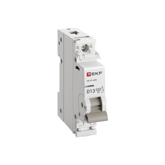 Автоматический выключатель EKF PROxima, серия ВА 47-63N 6кА; I=13 А; хар-ка D; полюсов 1; отключение