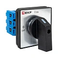 Переключатель кулачковый EKF; 2; полюсов 3; Iu=16 А; схема подключения 1; позиции: ВКЛ-ВЫКЛ; IP20