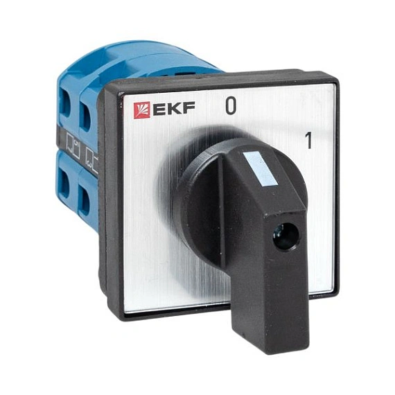 Переключатель кулачковый EKF; 2; полюсов 4; Iu=25 А; схема подключения 1; позиции: 0-1; IP20