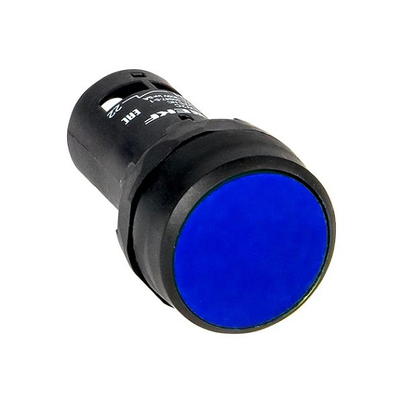 Кнопка EKF SW2C-11; D отверстия= 22 мм; Синий; возвратный; Плоская (-ий); IP54