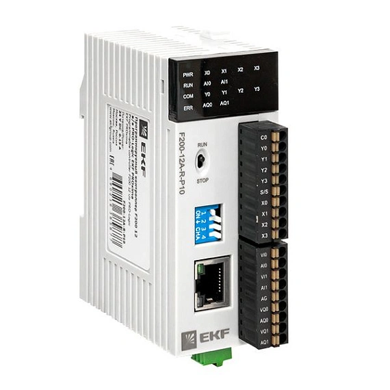 ПЛК EKF PRO-Logic центральный процессор; DI=4; DO=4 э.м реле; AI=2; AO=2; HSI=1; 1xEthernet, 1xRS-48