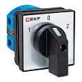 Переключатель кулачковый EKF; 3; полюсов 1; Iu=25 А; схема подключения 2; позиции: 1-0-2; IP65