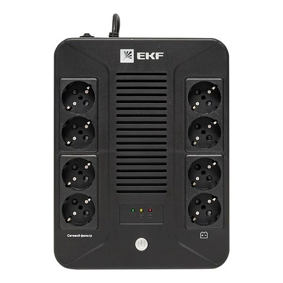 ИБП EKF E-Power HOME; 1000 ВА; 600 Вт; фаз вх/вых=1/1; розетки 8 х Schuko; 1x12В_9Ач
